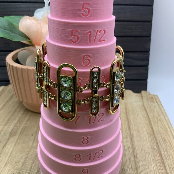 Ann Taylor Rhinestone Gold Tone Link Connectors Bracelet - Picture 10 of 10